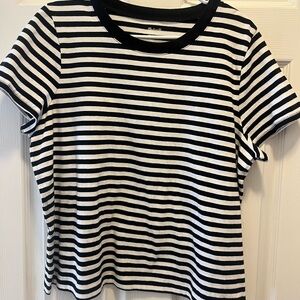 Madewell Black and White Striped Tee